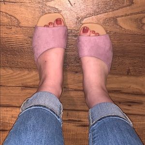 Qupid Purple slip on sandals size 6.5
